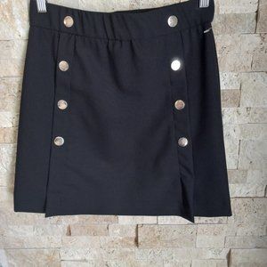 RACHEL ZOE  Black A-Lined Skirt With Decorative Buttons